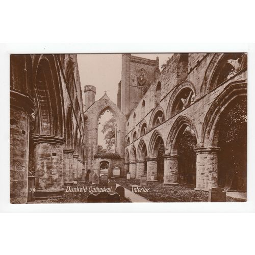 Interior of Dunkeld Cathedral Perthshire RP Postcard 59
