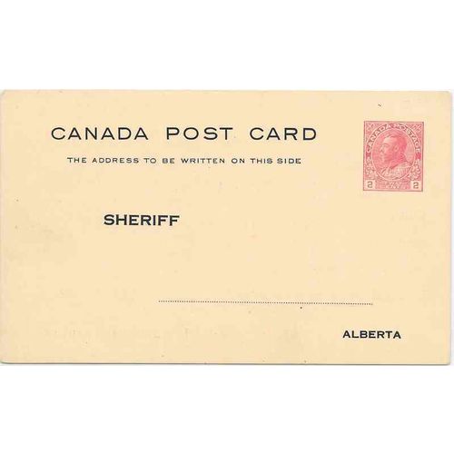 Canada #P33g Postal Card MINT Admiral, Edmonton Alberta Sheriff Office