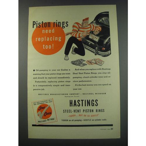 1949 Hastings piston rings Ad