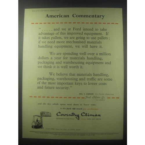 1954 Coventry Climax Fork Trucks Ad - American Commentary