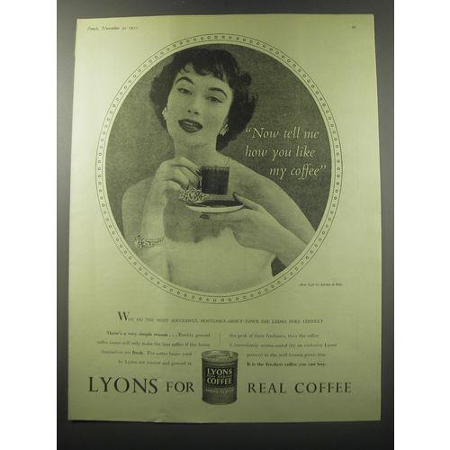 1955 Lyons Coffee Ad - how you like my coffee