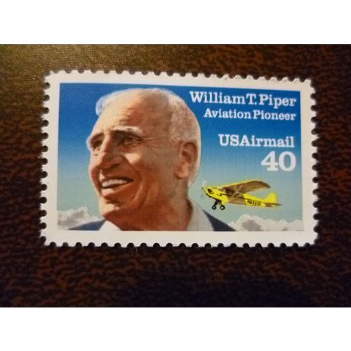 USA 1991 Air Aviation Pioneers William Piper 40c unmounted mint stamp SGA2576