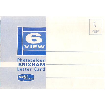 BRIXHAM, DEVON vintage unposted Lettercard by Dennis. vgc 1960s.. 6 views =