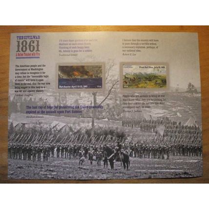 The Civil War -1861 Commemorative Stamps -2011 Issue -12 Stamps - Souvenir Sheet