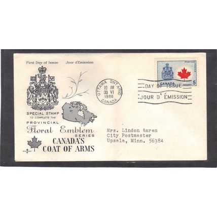 FDC Rose Craft 5c Coat of Arms (Cachet-Typed/A) CV41307