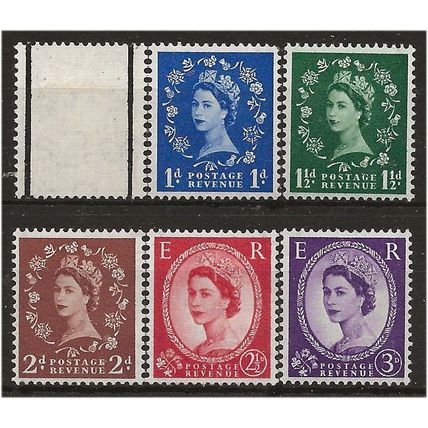 1957 1st Graphite Wildings Set SG561-566 Light Mounted Mint . ..