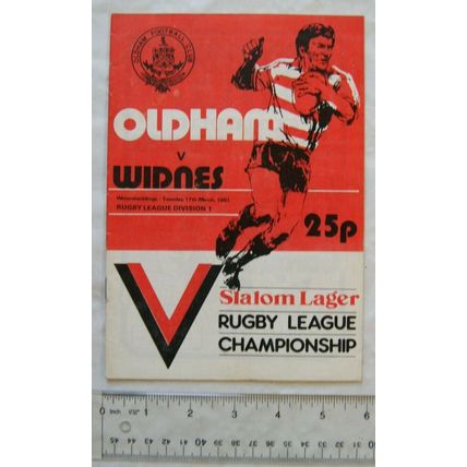 1981 programme Oldham v. Widnes, Rugby League