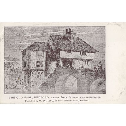 John Bunyan Author Bedford The Jail Gaol Old Artist Postcard