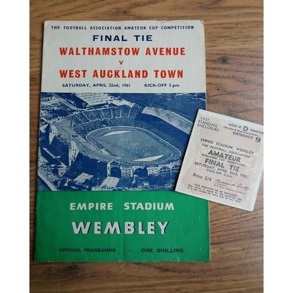 1961 FA Amateur Cup Final Programme & Ticket – Walthamstow Ave vs West Auckland