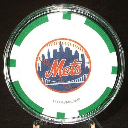 (1) New York Mets Poker Chip Golf Ball Marker - Green