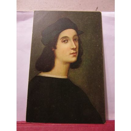 A SELF PORTRAIT painting by Raphael unused antique postcard /
