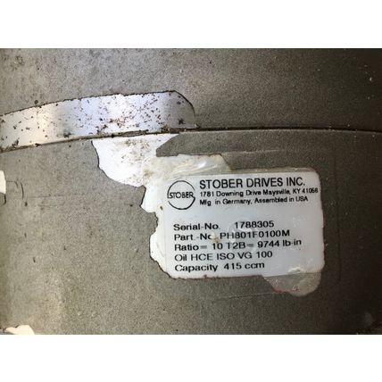 STOBER DRIVES PH801F0100M SERVOFIT GEARHEAD 10T2B=9744,BASL 160-190-15,TG