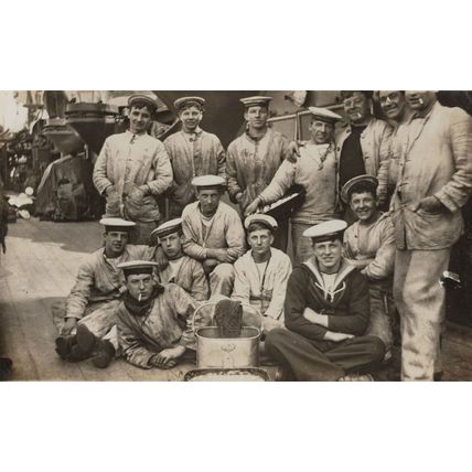 HMS Achilles WW1 War Ship Crew Military Old Postcard