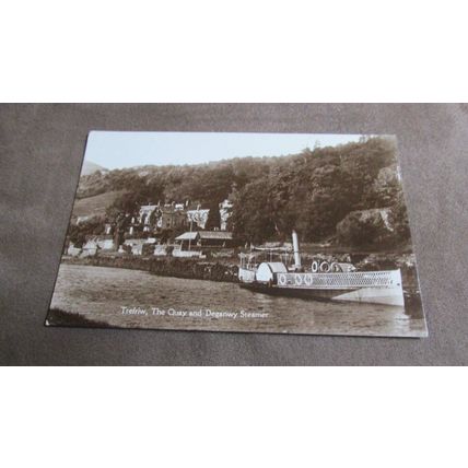 Early real photo Postcard - Quay & Deganwy Steamer Trefriw - Conwy, North Wales