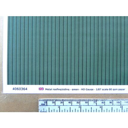 Papier "Toiture/Parement métallique -vert" - pour HO gauge-échelle 1:87-A4