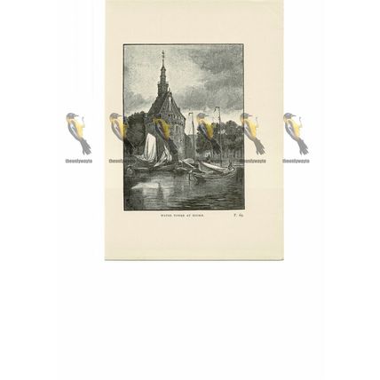 Water Tower, Hoorn, Netherlands, Book Illustration (Print), 1889