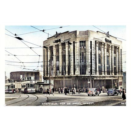 ptc3689 - Yorks. - The Top of Angel Street in the 1940s, Sheffield - print 6x4