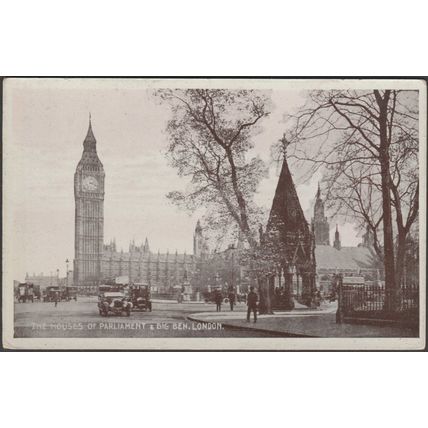 The Houses of Parliament & Big Ben, London, 1918 - Postcard