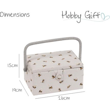 HobbyGift Medium Sewing Box - Bee Design - High Quality Storage