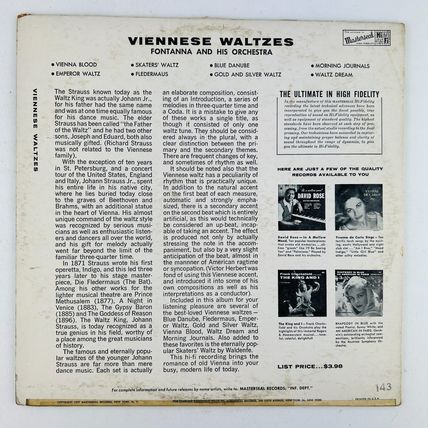 Fontanna And His Orchestra – Viennese Waltzes Vinyl LP Record Album