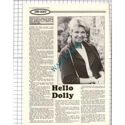 Dibby's Bistro Baildon Yorkshire Jean Rogers Emmerdale Actress - 1988 Article