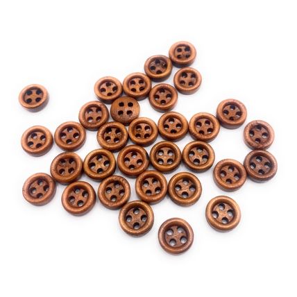9mm Brown Wooden Buttons 4-Holes Coat Baby Cardigans Sewing Knitting Dolls