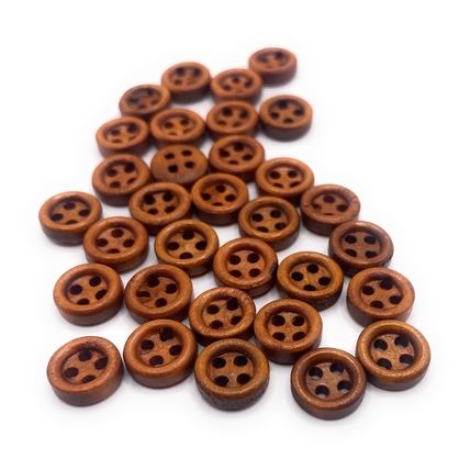 9mm Brown Wooden Buttons 4-Holes Coat Baby Cardigans Sewing Knitting Dolls