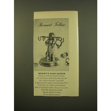 1961 Bonwit Teller Ring Keeper Advertisement