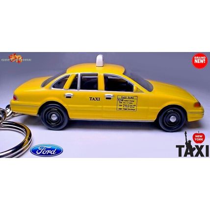 CUSTOM KEYCHAIN FORD YELLOW TAXI CAB
