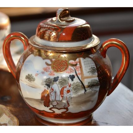 Antique Victorian JAPANESE TEA SET 1800s early 1900s Japan Oriental vintage