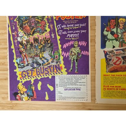 2 x Vintage Retro Advert The Real Ghostbusters 1990