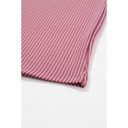 Rose Pink Textured V-Neck Dropped Shoulder Plus T-Shirt