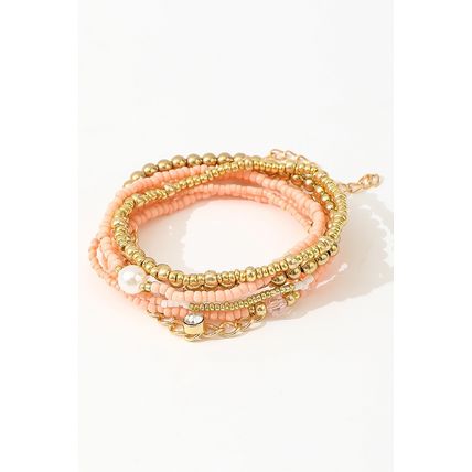 Gold Simple Beaded Multi Layer Bracelet