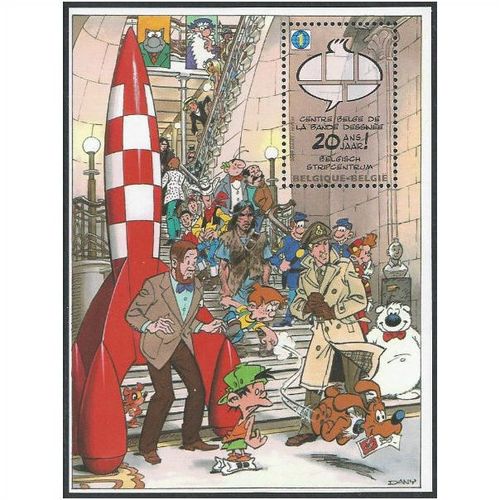 Belgium Mi Block 146: 20th Anniversary of the Belgian Comic Strip Centre.