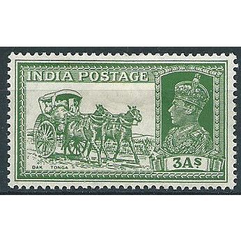 India 1937 SG253 3a Yellow-Green Mounted Mint .. ..