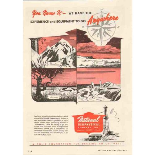 national geophysical company 1950 experience equipment oil vintage ad