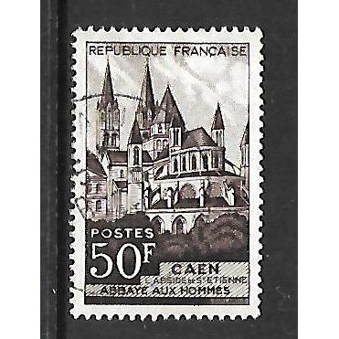 FRANCE 1951 50F BROWN CHURCH OF ST ETIENNE CAEN SG 1139 FINE USED#2