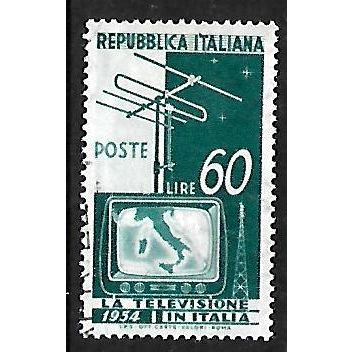 ITALY 1954 TELEVISION IN ITALY 60L TELEVISION AERIAL & SCREEN SG864 FINE USED