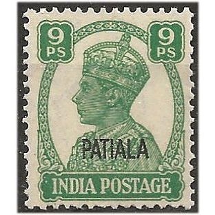 Patiala (ICS) 1942 SG105 9p Green Unmounted Mint . .. .