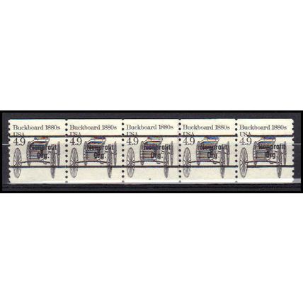 2124a 4.9c Buckboard Fine MNH Dry Gum PNC 2/5 Gap 1R X0363