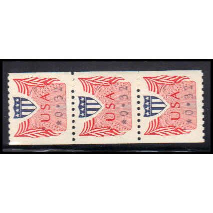 CVP31 32c Shield Very Fine MNH Dry Gum Strip of 3 PA5209