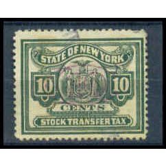 Used Revenue 10c N.Y. Stock Transfer Fine Just Clears WA2765
