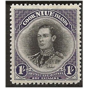 Niue 1944 SG95 1/- Black & Violet Mounted Mint ..