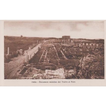 Ostia Italy Decumano Massimo Dal Teatro Al Foro Italian Rare Antique Postcard