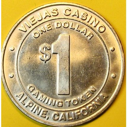 Viejas. $1 Casino Token. Alpine, CA. P93.