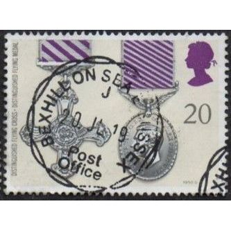 1990 Gallantry Awards. 20p Value. Distinguished Flying Cross & DFM. Fine Used