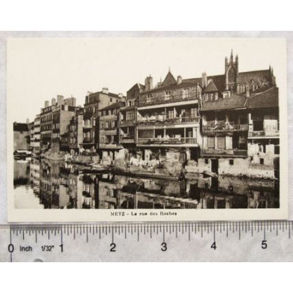 vintage postcard Metz, La Rue des Roches