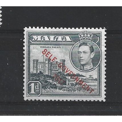 Malta.SG236a 1d Verdala Palace (Grey).Mounted Mint.Apr25a