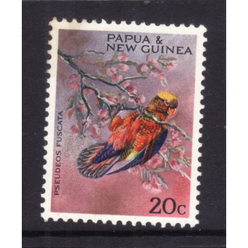PAPUA NEW GUINEA 1967 20c DUSKY LORY SG123 M / MINT