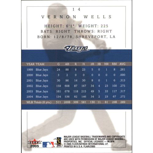 2005 Flair Vernon Wells #14